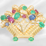 Brooch/pin: finely handcrafted with brilliant-cut … - photo 2