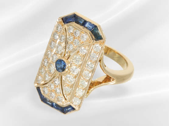 Ring: sehr dekorativ gestalteter Brillant/Saphirri… - Foto 3