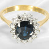 Ring: attraktiver weißgoldener Saphir/Diamant-Gold… - Foto 2