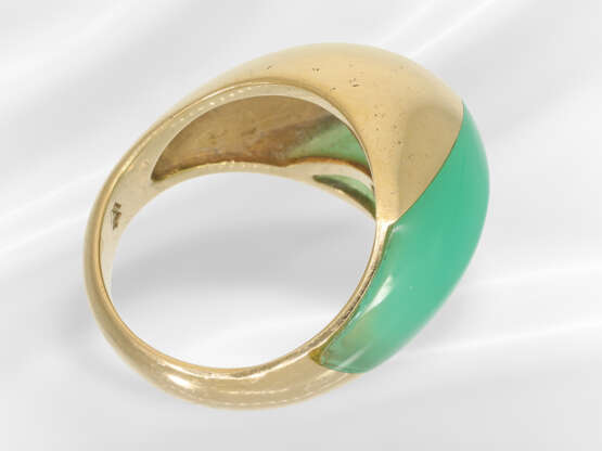 Ring: attractive chrysoprase/designer/goldsmith ri… - photo 3