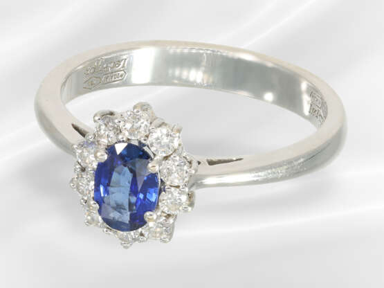 Ring: fine white gold sapphire/brilliant-cut diamo… - фото 3