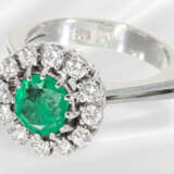 Ring: well-preserved white gold emerald/brilliant-… - photo 2