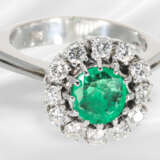 Ring: well-preserved white gold emerald/brilliant-… - photo 3