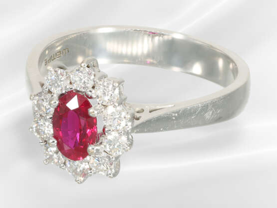 Ring: very fine ruby/brilliant-cut diamond gold ri… - photo 2