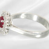 Ring: very fine ruby/brilliant-cut diamond gold ri… - photo 4
