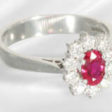 Ring: very fine ruby/brilliant-cut diamond gold ri… - photo 5