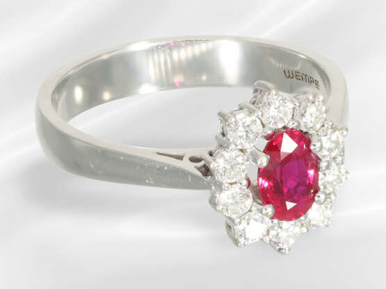 Ring: very fine ruby/brilliant-cut diamond gold ri… - photo 5