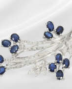 Hairpins. Brooch/pin: very decorative vintage sapphire/diamo…