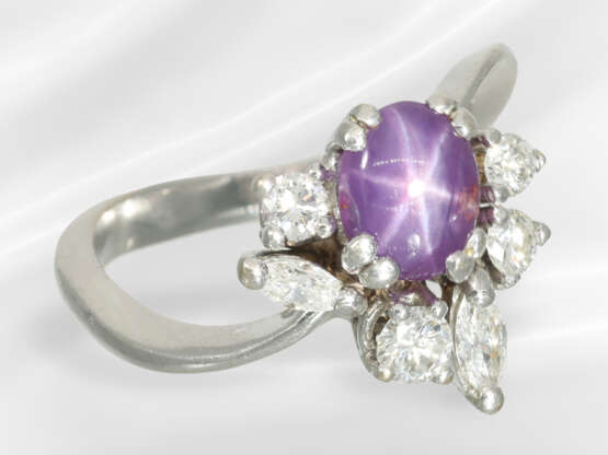 Ring: solid gold jewellery ring with star ruby and… - photo 3