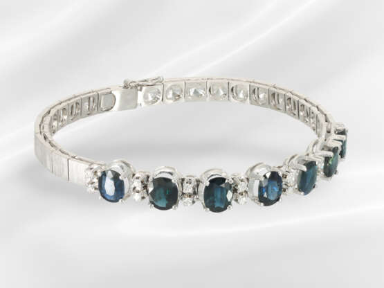 Bracelet: decorative vintage sapphire/diamond brac… - фото 2