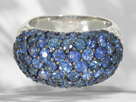 Ring: high-quality cocktail ring with sapphire set… - photo 3