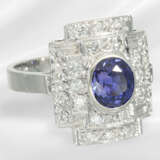 Ring: very beautiful, modern sapphire/brilliant-cu… - photo 2