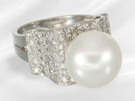Ring: unusual and interestingly crafted 18k white … - photo 3