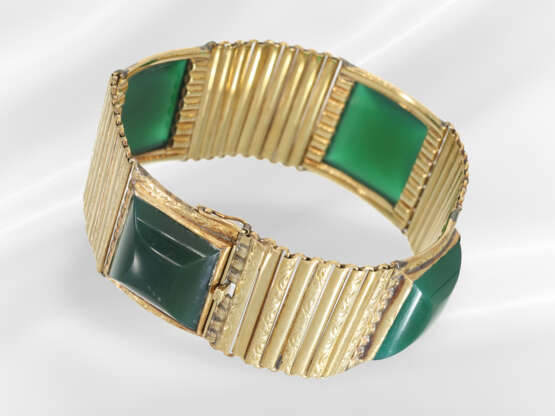 Antique bracelet with green coloured stones, possi… - photo 1