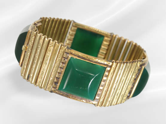 Antique bracelet with green coloured stones, possi… - photo 3