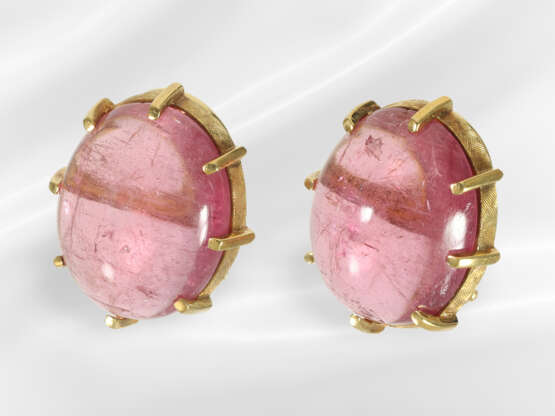 Ohrringe: vintage Ohrclips mit großen pinken Turma… - Foto 2