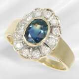 Ring: sehr schöner vintage Saphir/Brillant-Blütenr… - Foto 1