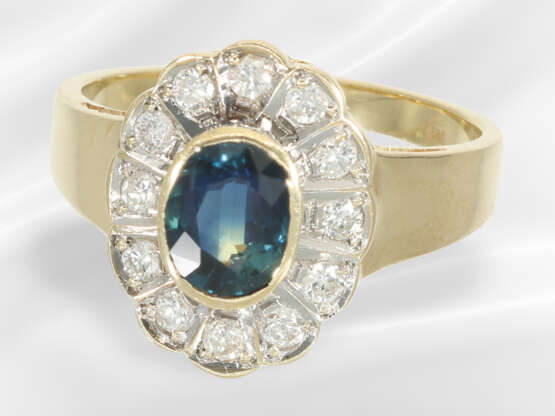 Ring: sehr schöner vintage Saphir/Brillant-Blütenr… - Foto 2