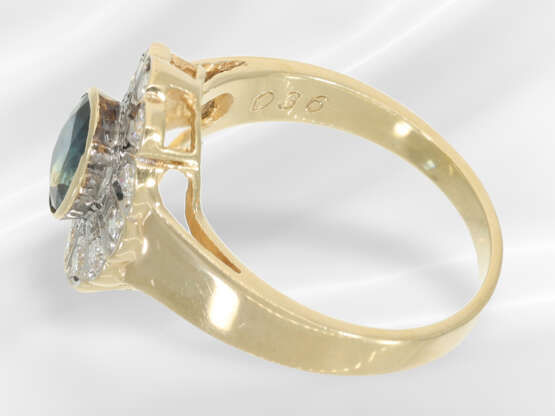 Ring: sehr schöner vintage Saphir/Brillant-Blütenr… - Foto 3