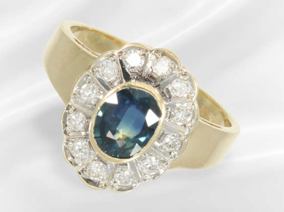 Ring: sehr schöner vintage Saphir/Brillant-Blütenr… - Foto 4