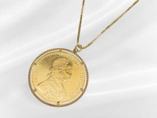 Kette/Anhänger: goldene Venezianerkette mit Münzan…