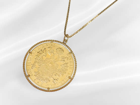 Chain/pendant: gold Venetian chain with coin penda… - photo 2