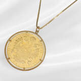 Chain/pendant: gold Venetian chain with coin penda… - фото 2