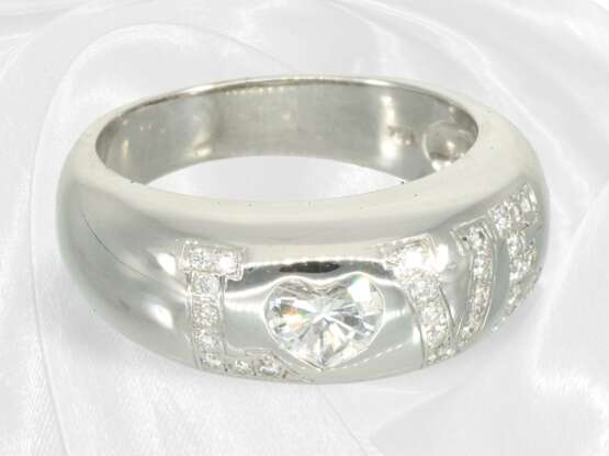 High quality designer white gold ring "Love" with … - photo 2