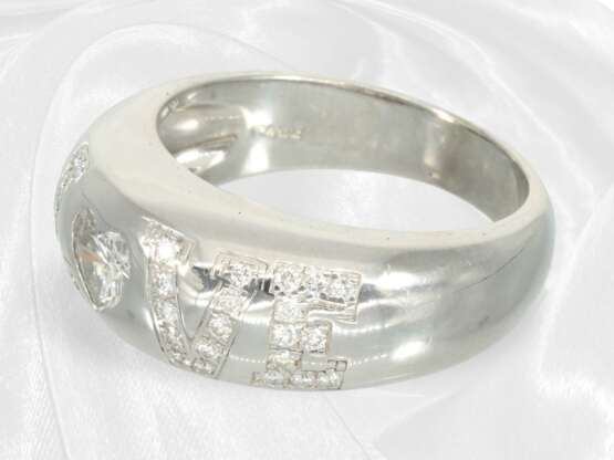 High quality designer white gold ring "Love" with … - photo 3
