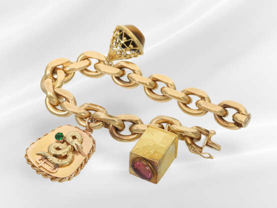 Bracelet: wide and fancy vintage charm bracelet wi… - photo 4