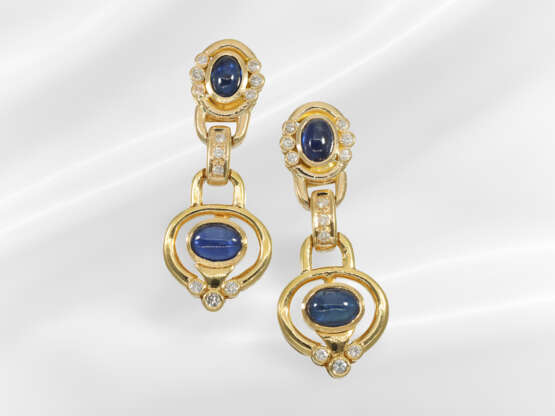Earrings: decorative brilliant-cut diamond/sapphir… - photo 1