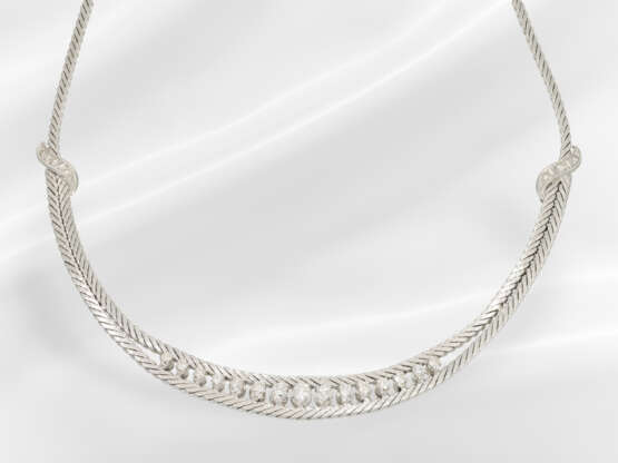 Chain/necklace: white gold vintage brilliant-cut d… - photo 1