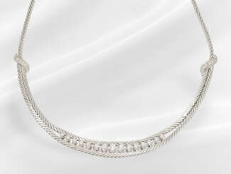 Chain/necklace: white gold vintage brilliant-cut d…