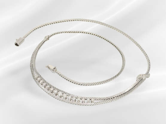 Chain/necklace: white gold vintage brilliant-cut d… - photo 2