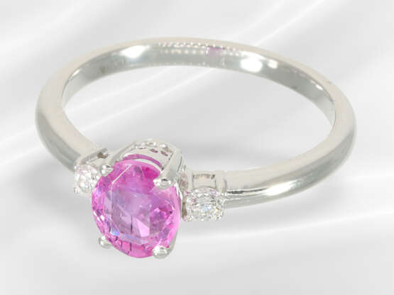 Ring: like new white gold ring with pink sapphire … - photo 2