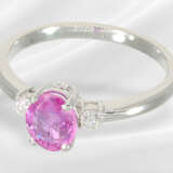 Ring: like new white gold ring with pink sapphire … - фото 2