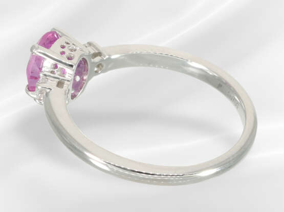 Ring: like new white gold ring with pink sapphire … - фото 4