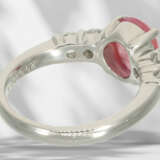 Ring: modern platinum ring with rare coloured ston… - photo 4