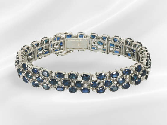 Bracelet: unusual, vintage sapphire/diamond bracel… - фото 1
