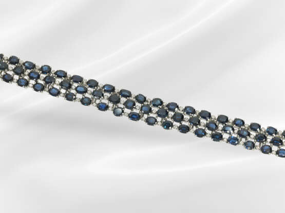 Bracelet: unusual, vintage sapphire/diamond bracel… - фото 2
