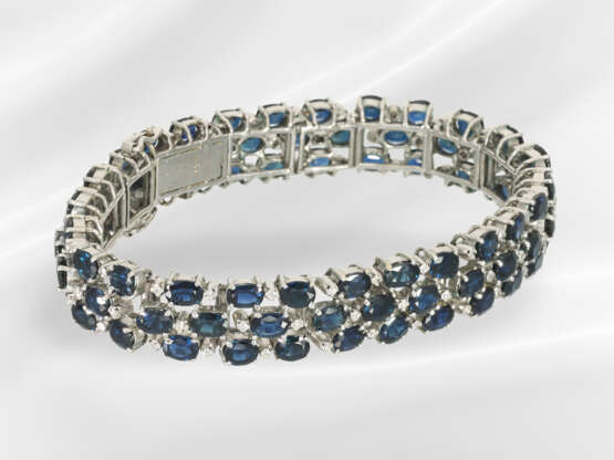 Bracelet: unusual, vintage sapphire/diamond bracel… - фото 3