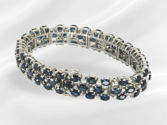 Bracelet: unusual, vintage sapphire/diamond bracel… - photo 4