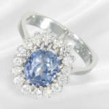 Ring: high-quality gold ring with Ceylon sapphire … - фото 1