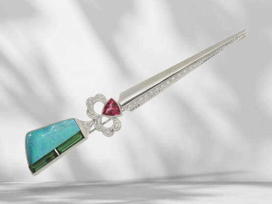 Rose/pin/pendant: unique goldsmith's work with lar… - photo 4