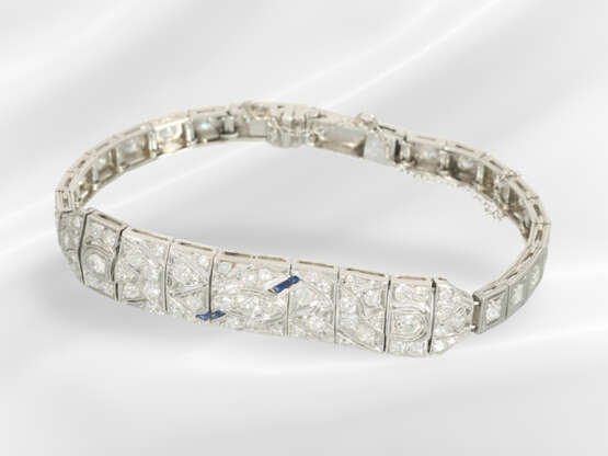 Bracelet: very beautiful, antique platinum art dec… - photo 1