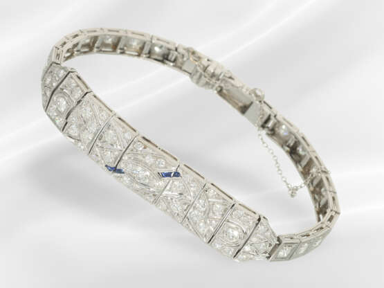 Bracelet: very beautiful, antique platinum art dec… - фото 2