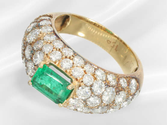Ring: very decorative vintage emerald/brilliant-cu… - photo 1