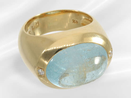 Ring: high-quality modern handwork, 18K gold with … - photo 4