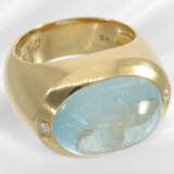 Ring: high-quality modern handwork, 18K gold with … - photo 4