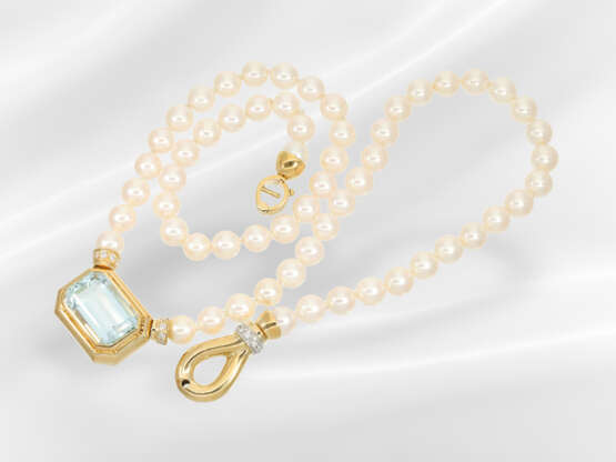 Chain/necklace: beautiful aquamarine/brilliant-cut… - photo 2